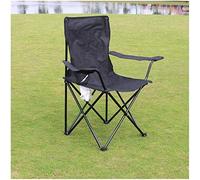 Tiiiopkvvv Chaise de camping pliante portable avec bras rigide avec porte-gobelet et sac de rangement pour la pêche en plein air, festival (noir)