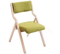 Tiiiopkvvv Chaise pliante rembourrée en bois pour salle à manger, cuisine, bureau, housse amovible en lin, entièrement assemblée, classement environnemental