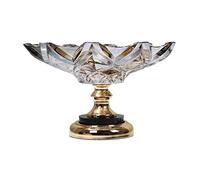 Tiiiopkvvv Corbeille à fruits et légumes de comptoir en verre - Assiette à fruits à pieds hauts - Plateau de forme géométrique moderne - Décoration de table de luxe - Table basse - Bol à bonbons