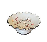 Tiiiopkvvv Corbeille à fruits et légumes de comptoir - Plat à fruits chinois rétro fait à la main - Motif rond en céramique - Bol à fruits - Décoration de salon de cuisine - Assiette à fruits - Bol à