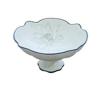Tiiiopkvvv Corbeille à fruits et légumes en céramique pour comptoir - Bol à fruits - Assiette à bonbons haut de gamme - Motif lotus créatif - Assiette décorative à fruits - Plateau à dessert - Centres