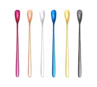 Tiiiopkvvv Cuillère à long manche pour mélanger le thé, la glace, la cuillère à mélanger en acier inoxydable pour café, dessert, crème glacée, gâteau, cocktail (lot de 6) cuillère à soupe (taille : CH