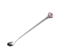 Tiiiopkvvv Cuillère en acier inoxydable diamant cuillère à café, cuillère à smoothie, cuillère à mélanger, thé au lait, cuillère à soupe (taille : lot de 6) ()