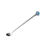 Tiiiopkvvv Cuillère en acier inoxydable diamant cuillère à café, cuillère à smoothie, cuillère à mélanger, thé au lait, cuillère à soupe (taille : lot de 6) ()