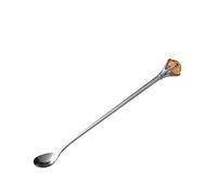 Tiiiopkvvv Cuillère en acier inoxydable diamant cuillère à café, cuillère à smoothie, cuillère à mélanger, thé au lait, cuillère à soupe (taille : lot de 6) ()