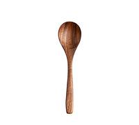 Tiiiopkvvv Cuillère en bois Cuillère à soupe à long manche domestique Grande cuillère à soupe Cuillère à miel, cuillère à riz, cuillère à bouillie de riz, cuillère à soupe 6 pièces (couleur : laiton