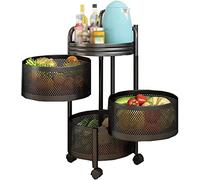 Tiiiopkvvv Égouttoir à vaisselle rotatif à 360 ° avec support de rangement à roulettes pour cuisine, plat rotatif, support rond du sol au plafond, étagère de rangement de cuisine multicouche, étagère