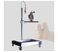 Tiiiopkvvv Étagère de luxe en acier inoxydable pour perroquet à sept formes - Support relevable pour perroquet de grande et moyenne taille avec frein - Étagère à oiseaux - Fournitures pour oiseaux