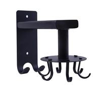Tiiiopkvvv Étagère de rangement de cuisine Crochet rotatif en aluminium noir sans perforation Tenture murale Ustensiles de cuisine Planche à découper Spatule Cuillère Rack Étagères de rangement