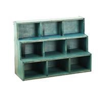 Tiiiopkvvv Étagère flottante rétro en bois massif avec support en treillis, étagère murale à suspendre, organisateur de bibliothèque, étagère à rebord