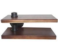 Tiiiopkvvv Étagère murale en bois, étagère de rangement flottante en fer et métal avec tuyau d'eau, étagère de rangement style loft vintage