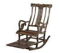 Tiiiopkvvv Fauteuil à bascule en bois massif avec ailes de poulet - Fauteuil à bascule facile à bascule - Chaise à bascule pour balcon