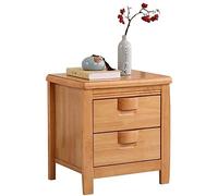 Tiiiopkvvv Generic Table de chevet carrée en bois massif pour chambre à coucher, table d'appoint à 2 tiroirs en métal, organiseur de rangement pour la maison et le bureau