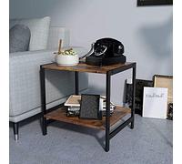 Tiiiopkvvv Generic Table de chevet pour chambre à coucher, double café et thé, petite table basse carrée de style rétro, table d'appoint et table de chevet pour la maison et le bureau