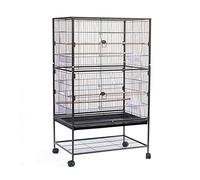 Tiiiopkvvv Grande cage à oiseaux - Cage d'élevage pour perroquet - Avec roulettes - Perchoirs à oiseaux