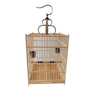 Tiiiopkvvv Grande cage à oiseaux carrée à suspendre pour extérieur et intérieur, faite à la main, style chinois, accessoires pour oiseaux (32 x 32 x 44 cm)