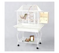 Tiiiopkvvv Grande cage à oiseaux en métal pour perroquet Alexandre doré