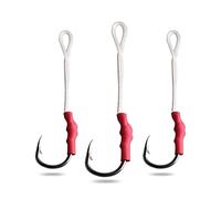 Tiiiopkvvv Hameçon de pêche 50 pièces hameçon de pêche en acier inoxydable avec ligne hameçons lents Attache de mouche Métal Jigging Appât Crochet d'assistance Crochet circulaire (couleur : 7/0) (10/0