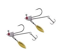 Tiiiopkvvv Hameçon de pêche 7g/9g/15g Gabarit Hameçon de pêche Hameçon simple 3D yeux rouges avec hameçon triple, cuillère pivotante leurre pour matériel de pêche 2/pcs crochet circulaire (couleur : 7