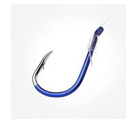 Tiiiopkvvv Hameçon de pêche en acier hameçons de pêche à haute teneur en carbone pour carpe Japon eau salée ligne de pêche en mer attachée 10 paires/lot crochet cercle (taille : 7 #) ()