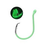 Tiiiopkvvv Kit de matériel de pêche Hameçons de pêche Cercle Crochet de pêche lumineux décalé gauche 10 tailles 4-10 pièces Paquet de 4-10 hameçons à pêche à la carpe Hameçons de pêche en mer de nuit