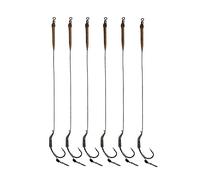 Tiiiopkvvv Kit de pêche Hameçons de pêche 6 pièces Crochets de pêche à la carpe Gréements de cheveux avec ligne 30 à 60 lb Groupe d'alimentation Accessoires d'hameçon à carpe 2/4/6/8# Crochets à vis