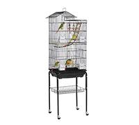 Tiiiopkvvv Lot de 4 roulettes pour cage à oiseaux, intérieur/extérieur, grand fil barbelé avec puits de lumière, perchoirs pour perroquets