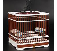 Tiiiopkvvv Nouveau modèle de cage de coquillages en acier Broderie Dianchine Jade Jaune Accessoires pour oiseaux Cage de bain Tiroir à ressort Perchoirs pour oiseaux (couleur : 1) (laiton)