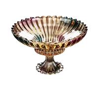 Tiiiopkvvv Panier à fruits et légumes de comptoir - Grande capacité - Assiette à fruits en verre teinté - Plateau créatif à haut pied - Plateau à bonbons - Grand bol à fruits - Décoration de la maison