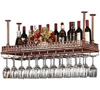 Tiiiopkvvv Porte-vin mural rétro étagère de rangement en fer métallique dans bar loft plafond suspendu verre à vin champagne facile à installer étagère de rangement (couleur : bronze, taille : 80 × 35