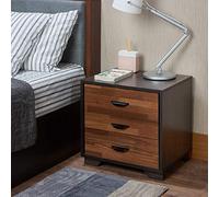 Tiiiopkvvv Table de chevet et table de chevet avec trois tiroirs de rangement avec chemin coulissant en métal facile, table d'appoint en MDF, 50,8 x 40,6 x 48,3 cm (L x l x H) (espresso)