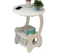 Tiiiopkvvv Table de chevet générique pour chambre à coucher, table d'appoint moderne pour salon, table de chevet à 2 niveaux avec étagère de rangement pour la maison et le bureau