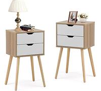 Tiiiopkvvv Table de chevet générique pour chambre à coucher, table de chevet blanche, ensemble de 2 pièces, simple et léger, table de chevet de luxe, table basse pour bureau à domicile (couleur : gris