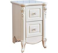 Tiiiopkvvv Table de chevet générique pour chambre à coucher, table de chevet blanche peinte à la main, table de chevet de 40 cm, table de chevet sculptée à la française, armoire de rangement