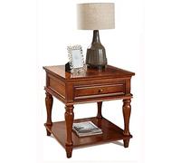 Tiiiopkvvv Table de chevet générique pour chambre à coucher, table de chevet de style américain, petite table basse carrée en bois massif, table d'appoint de salon avec tiroirs et étagère de rangement