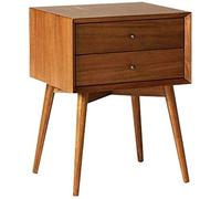 Tiiiopkvvv Table de chevet générique pour chambre à coucher, table de chevet en bois massif avec 2 tiroirs, table d'appoint pour chambre à coucher, table de chevet multifonctionnelle pour bureau à