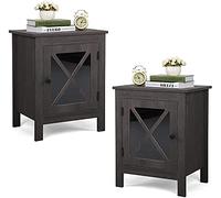 Tiiiopkvvv Table de chevet générique pour chambre à coucher, table de chevet en bois, table basse de style campagnard, espace de rangement, salon, bureau à domicile pour bureau à domicile (couleur