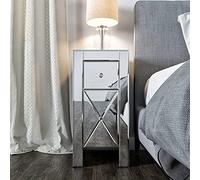 Tiiiopkvvv Table de chevet générique pour chambre à coucher, table de chevet miroir moderne, style hollywoodien, régence, style moderne, table basse pour chambre à coucher, salon, argent pour la