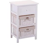Tiiiopkvvv Table de chevet générique pour chambre à coucher, table de chevet moderne en bois du milieu du siècle, tiroirs en bois, table de chevet simple blanche pour la maison et le bureau