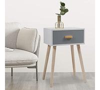Tiiiopkvvv Table de chevet générique pour chambre à coucher, table de chevet simple, table basse avec tiroirs de rangement et pieds en bois massif, table de chevet pour la maison et le bureau