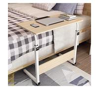 Tiiiopkvvv Table de lit mobile pour ordinateur portable - Plateau de chariot - Table d'appoint pour lit, canapé, bureau d'ordinateur portable pour salon, chambre à coucher (couleur : taille : 80 x 50