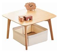 Tiiiopkvvv Table de sol japonaise antique - Petite table basse - Tatami japonais - Café élégant - En bambou - Style décontracté - Baie vitrée - Table basse solide et ferme pour la méditation