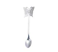 Tiiiopkvvv Vaisselle domestique classique cuillère à crème glacée thé café cuillère à mélanger fourchette colorée dessin animé papillon dessert fruit fourchette (couleur : E)