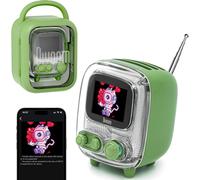 Tiivoo-2 Retro Bluetooth Speaker With Wireless Speaker Cute Small Fashion Multifunctional Pixel Art Clock Album Charging White Noise Gift Compatible With (Green)