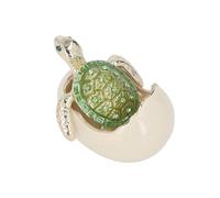 Tiiyee Boîte à Bibelots Tortues, Petit Écrin à Accessoires Alliage Zinc Vert Fabriqué Main Tortue Boîtes Métal Figurine Artisanat Bijoux Boucles Oreilles Collier Stockage Porte Anneau étui Femme