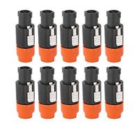Tiiyee C NL4FC Connecteur De Haut-parleur Audio étanche 4 Broches Speakon Connecteur De Câble Haut-parleur Avec Verrouillage Et 30a Rms Compatible Avec NL4FC, NL4FX, NLT4X, NL2FC 10PCS(Orange)