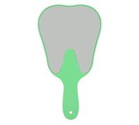 Tiiyee Miroirs De Poche en Forme De Dent, Miroir De Maquillage Mignon De Main Dentaire en Plastique Haute Définition avec Poignée Cosmétique Portable Miroir De Courtoisie Dentiste Bureau (Vert)