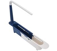 Tiiyee Support D'évier Télescopique, Organiseur évier De Cuisine éviers Stockage Rack Multifonction Porte éponge Savon égouttoir Panier Rangement Drainage Torchon Domicile Plateau Réglable Bleu