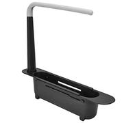Tiiyee Support D'évier Télescopique, Organiseur évier De Cuisine éviers Stockage Rack Multifonction Porte éponge Savon égouttoir Panier Rangement Drainage Torchon Domicile Plateau Réglable Noir