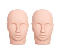 Tiiyee Tête De Pratique Maquillage Silicone, Tête de Mannequin Visage D'entraînement de Maquillage Poupée Visage pour Acupuncture Massage Formation D'entraînement Cosmétologie Peinture Perruque